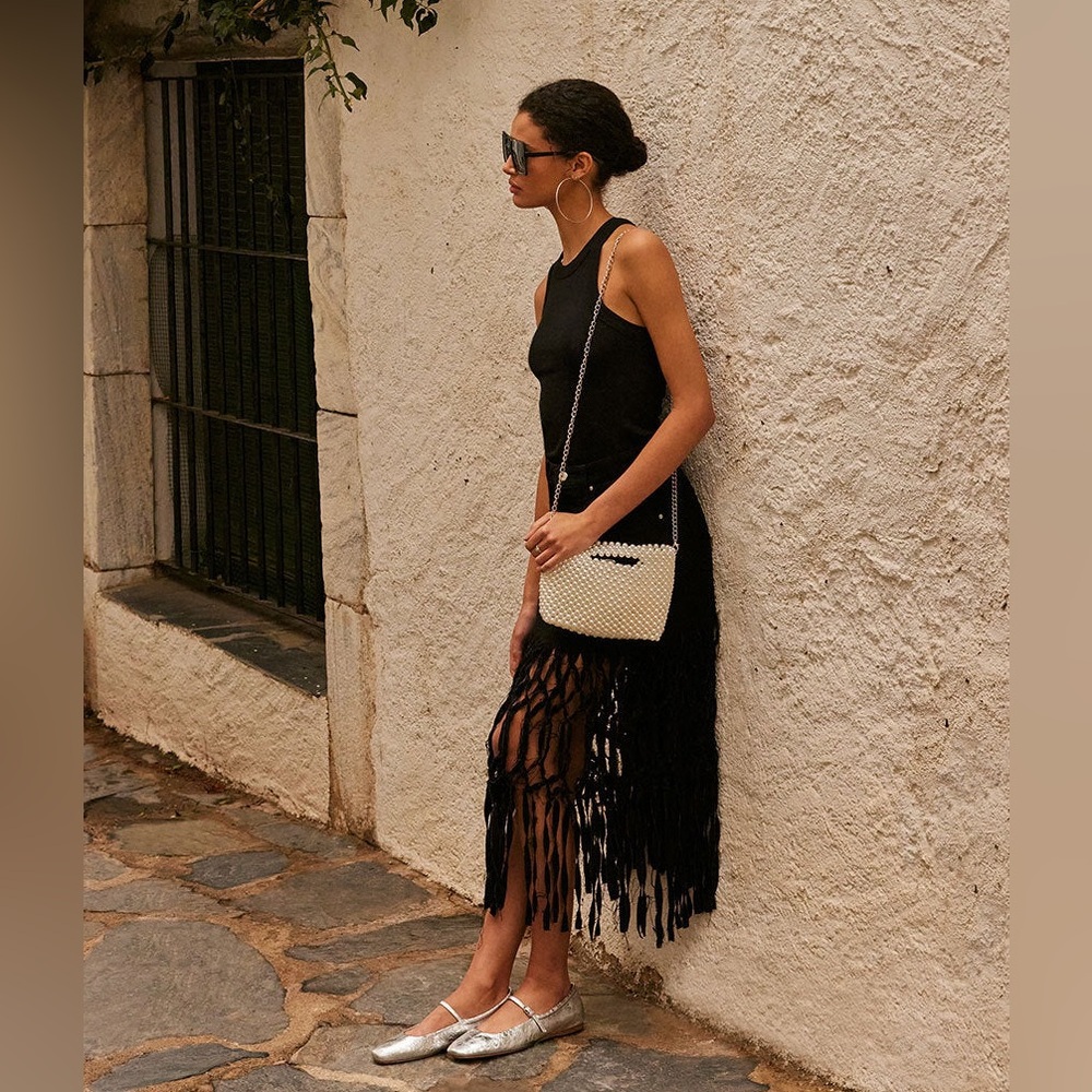 Dolce Vita Linzy Elegant Pearl Beaded Handbag